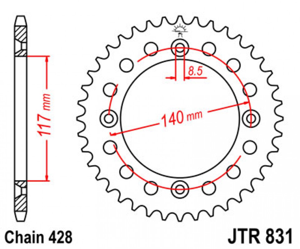 JT lánckerék JTR831.46