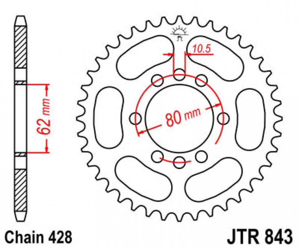 JT lánckerék JTR843.46