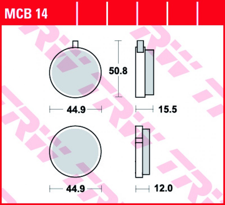 TRW MCB14 fékbetét - Organikus