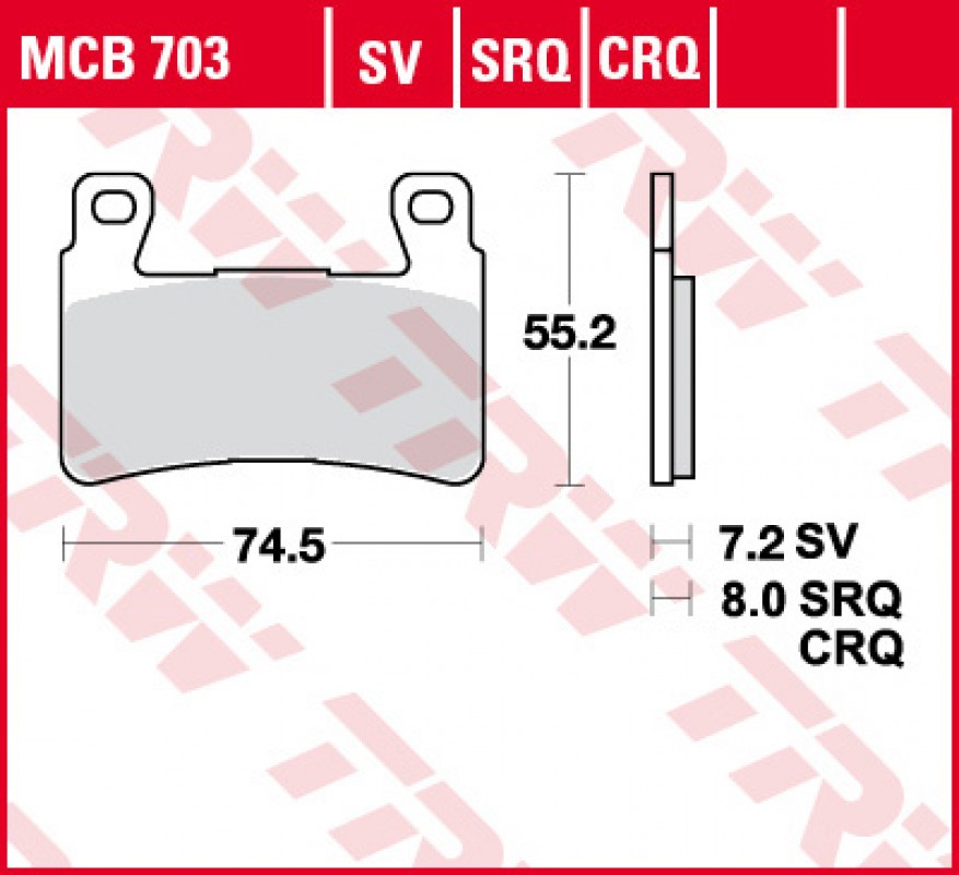 TRW MCB703 SRQ fékbetét - Szinteres (Racing)