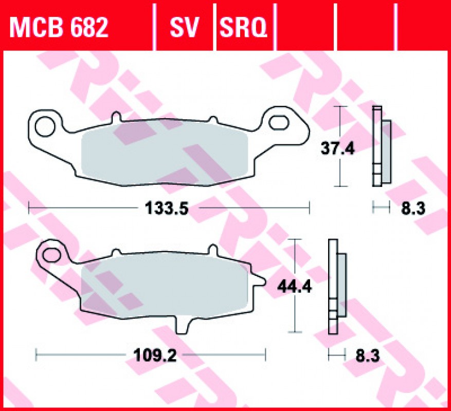 TRW MCB682 SRQ fékbetét - Szinteres (Racing)