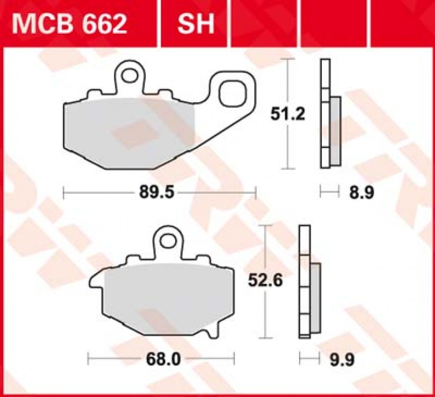 TRW MCB662 SH hátsó fékbetét - Szinteres