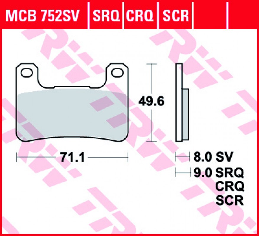 TRW MCB752 SRQ fékbetét - Szinteres (Racing)