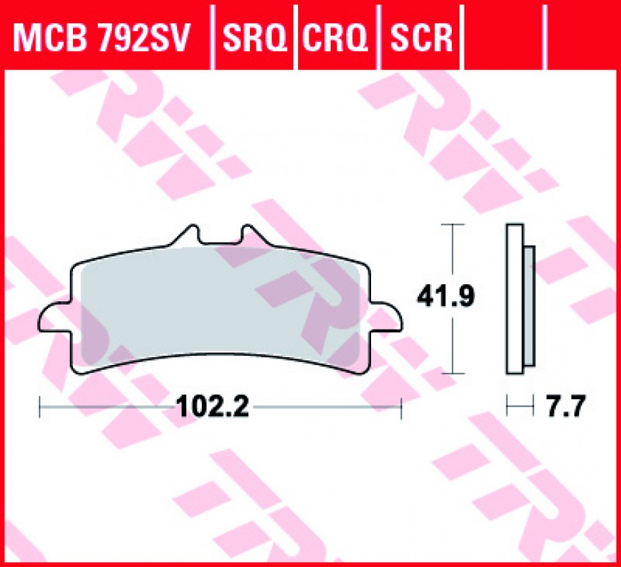 TRW MCB792 SRQ fékbetét - Szinteres (Racing)