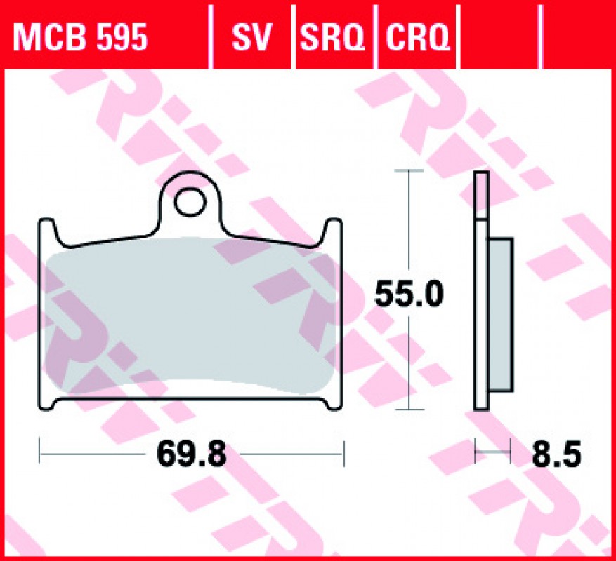 TRW MCB595 SRQ fékbetét - Szinteres (Racing)