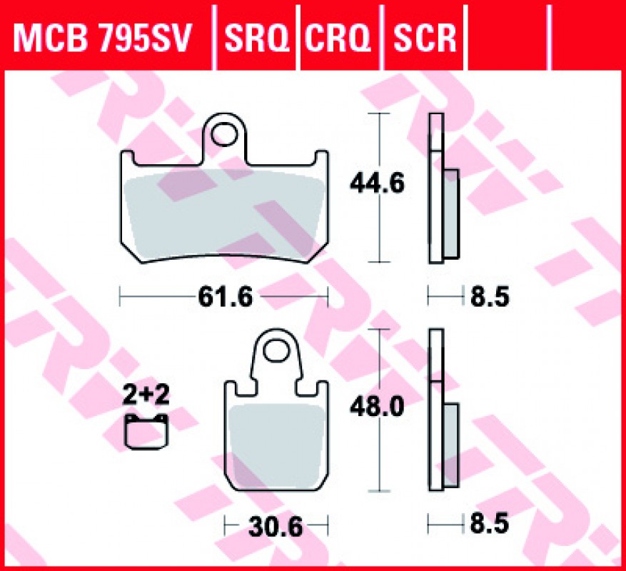 TRW MCB795 SRQ fékbetét - Szinteres (Racing)