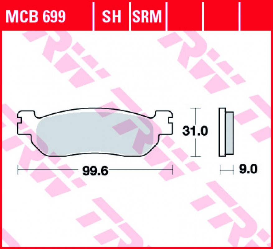 TRW MCB699 SH hátsó fékbetét - Szinteres
