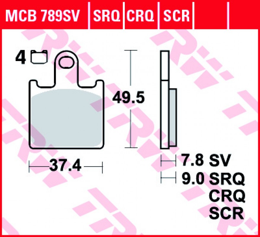 TRW MCB789 SV fékbetét - Szinteres