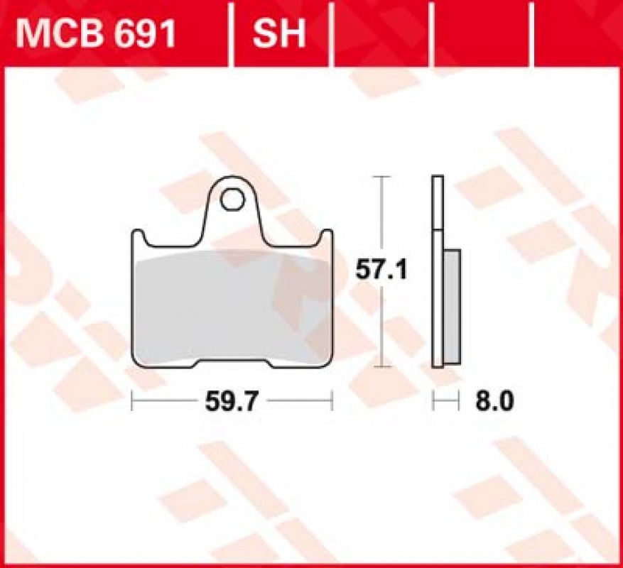 TRW MCB691 SH hátsó fékbetét - Szinteres