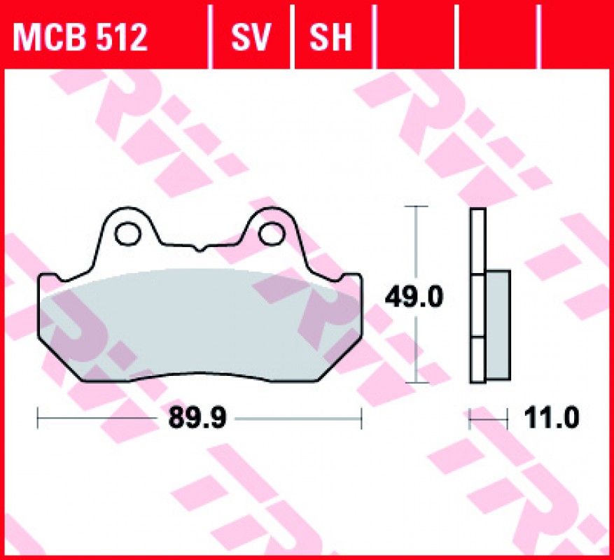 TRW MCB512 SH hátsó fékbetét - Szinteres