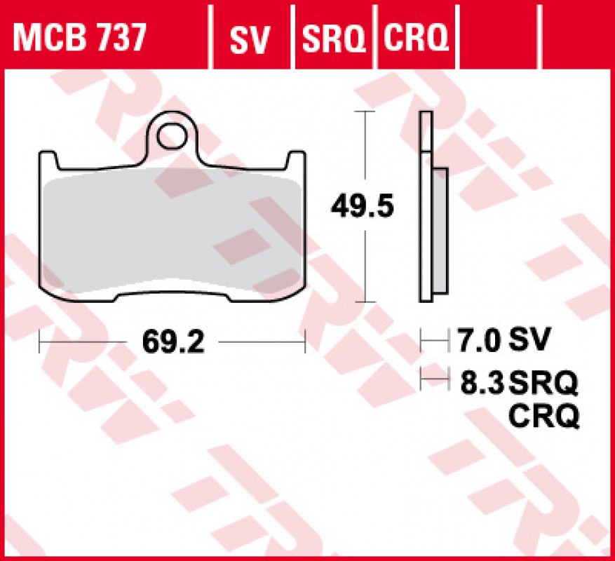 TRW MCB737 SRQ fékbetét - Szinteres (Racing)