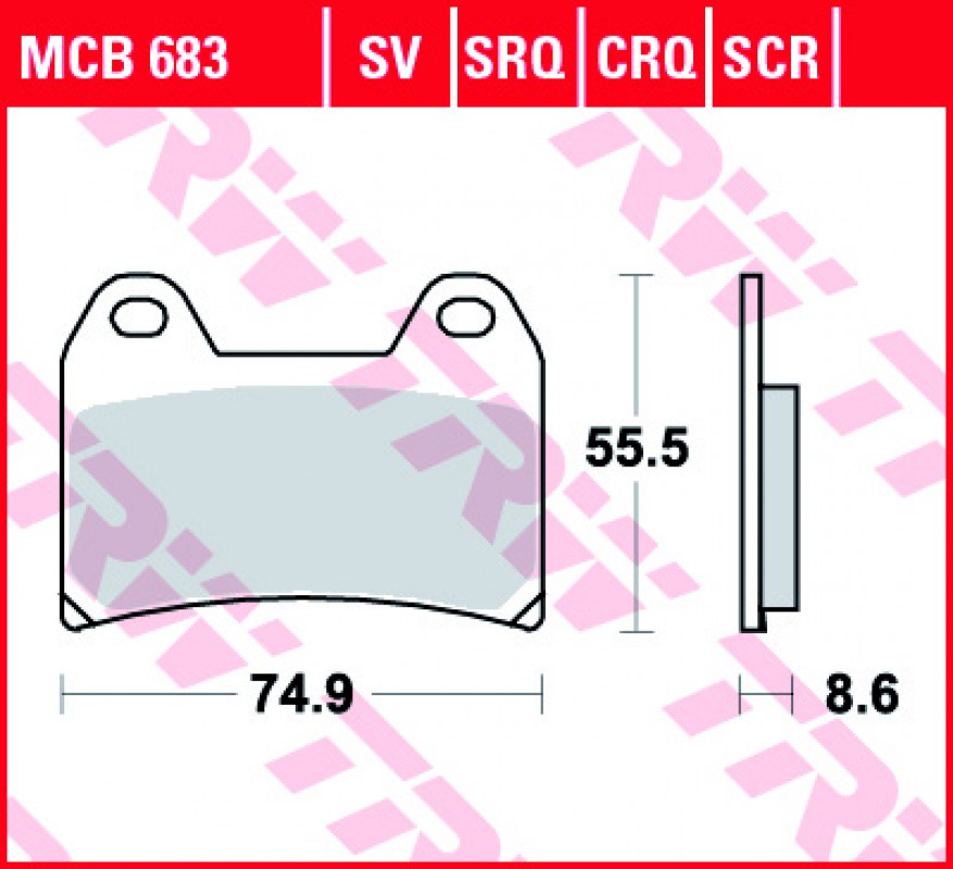 TRW MCB683 SRQ fékbetét - Szinteres (Racing)