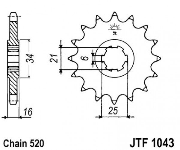 JT lánckerék JTF1043.14