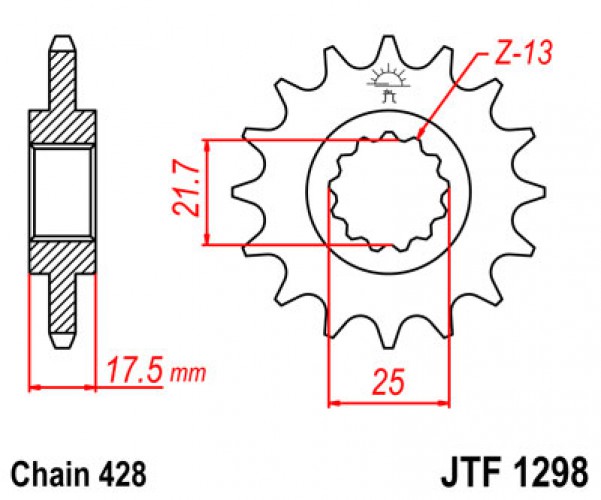 JT lánckerék JTF1298.17