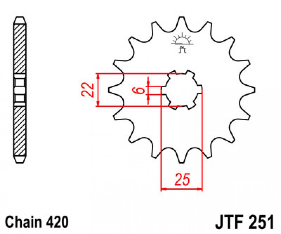 JT lánckerék JTF251.14
