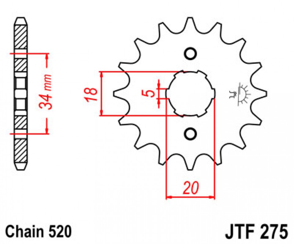 JT lánckerék JTF275.15