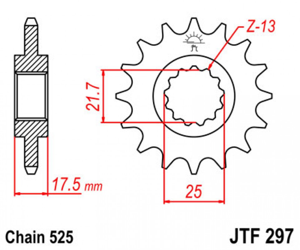 JT lánckerék JTF297.14