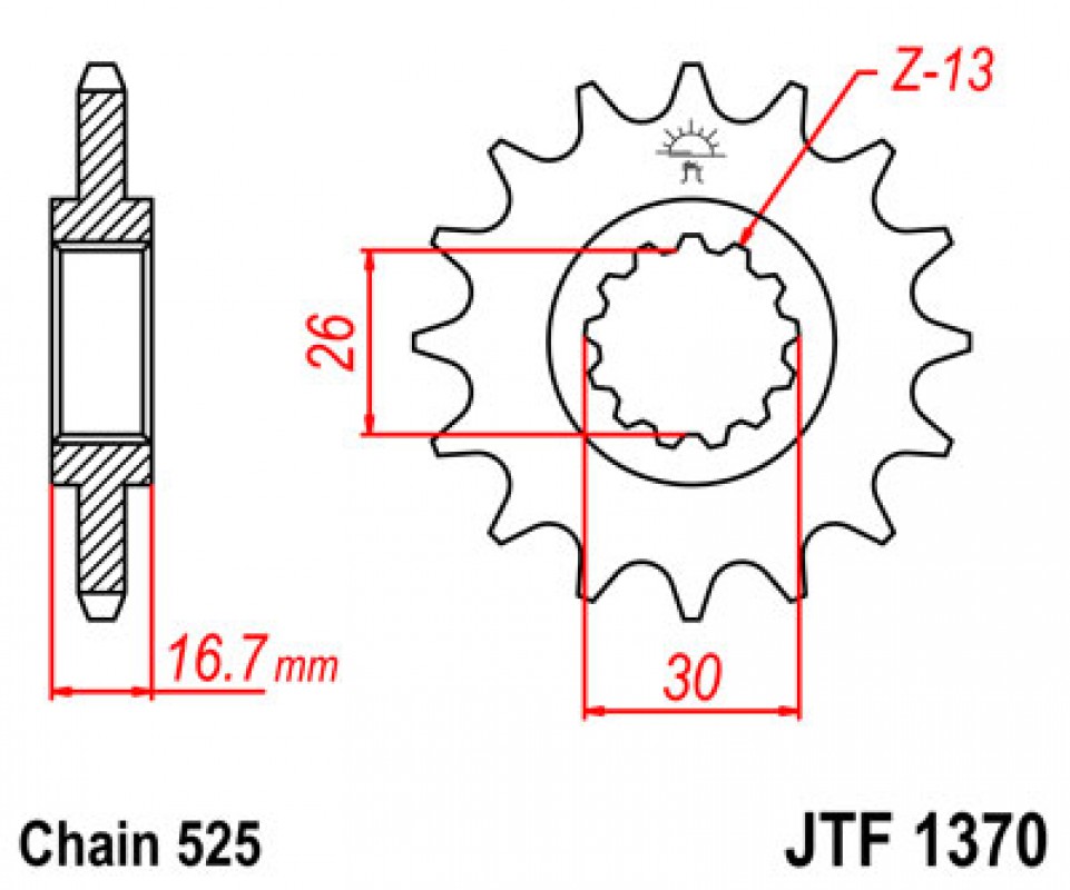 JT lánckerék JTF1370.15