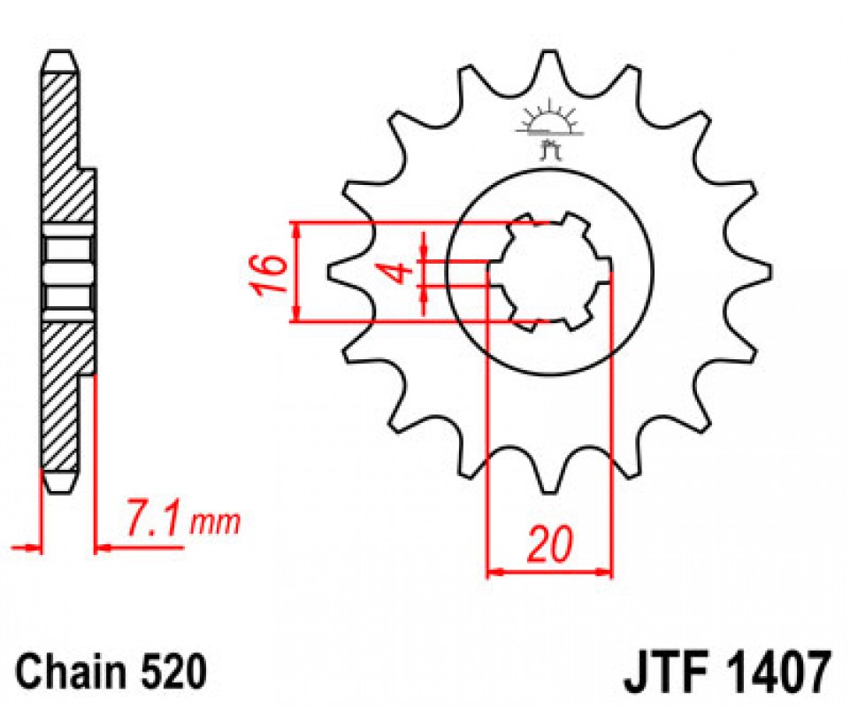 JT lánckerék JTF1407.10