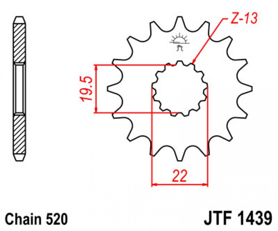 JT lánckerék JTF1439.15